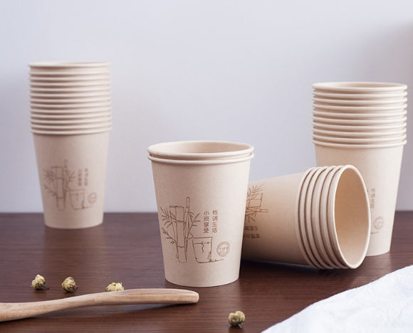 Vaso de papel natural de fibra de bambú ecológico