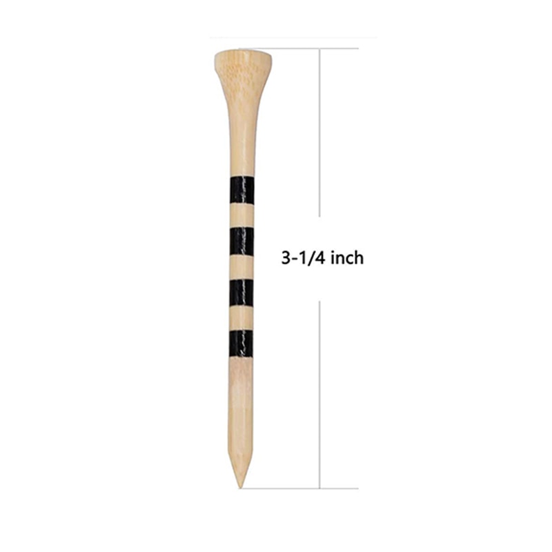 Professional Golf Tees Durable Bamboo Tees Natural Color 70mm 83mm 100pcs/pack