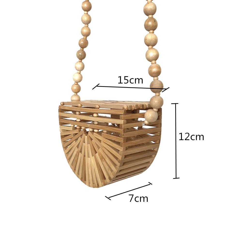 Ins Korean Version Of The Small Fresh Bamboo Basket Bag Messenger Backpack Messenger Lipstick Bag Straw Bag Hollow Bag Small Bag