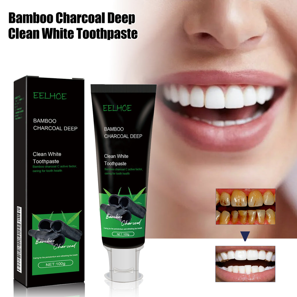 Bamboo Charcoal Deep Beauty Toothpaste Cleans Stains, Smells, Brightening White Teeth Care Toothpaste