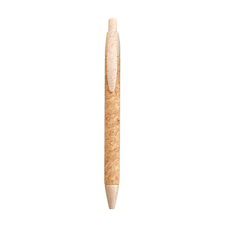 Push Degradable Eco-friendly Wheat Straw Pen Paper Tube Cork Pen