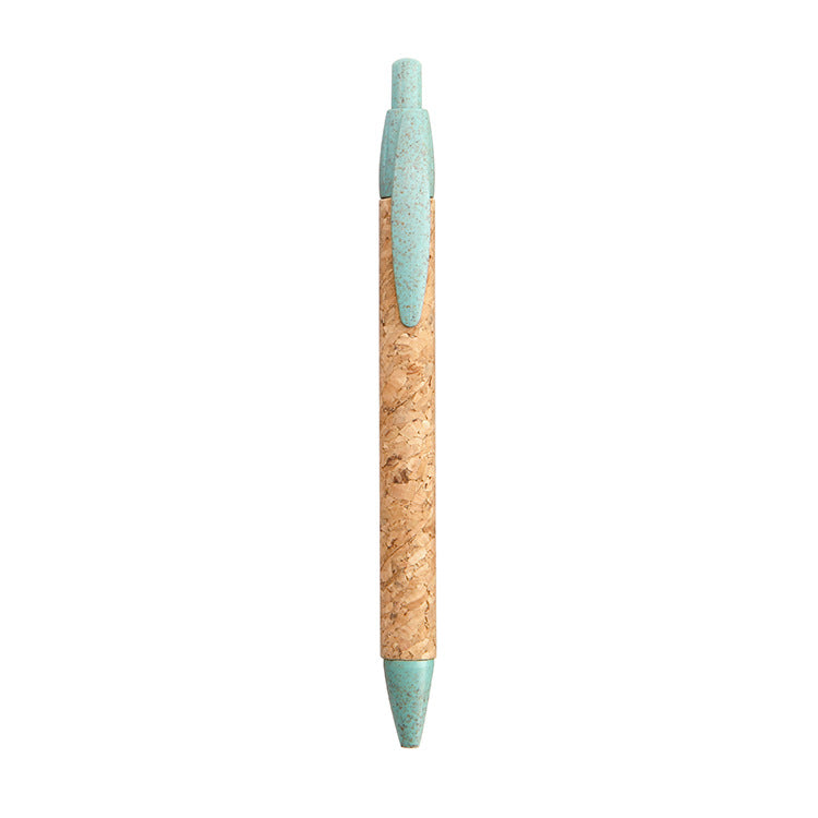 Push Degradable Eco-friendly Wheat Straw Pen Paper Tube Cork Pen