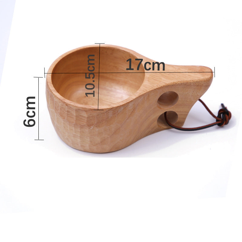 Nordic Cup Rubber Wood Coffee Cup Creative Tea Cup Wood Water Cup Handy Cup Wood Cup