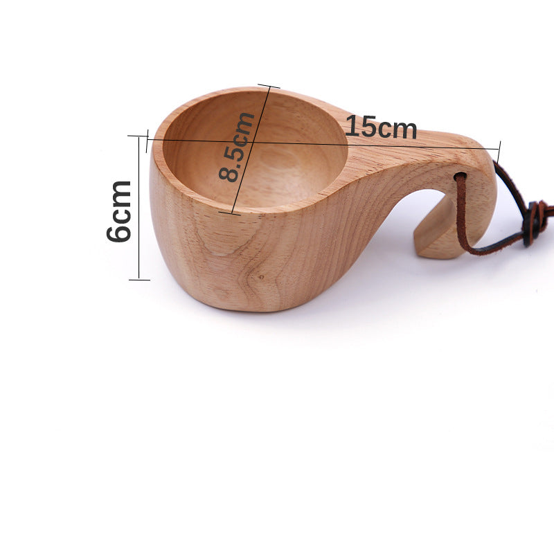 Nordic Cup Rubber Wood Coffee Cup Creative Tea Cup Wood Water Cup Handy Cup Wood Cup