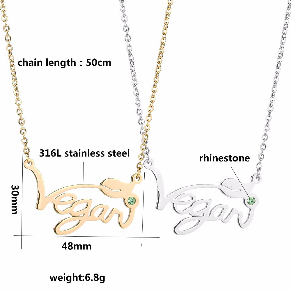 European And American Stainless Steel Vegan Vegetarian Clavicle Chain