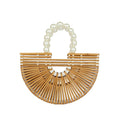 Super Fire Handwoven Bamboo Joint Bag Womens New Bamboo Woven Bamboo Basket Bag Beach Holiday Handbag