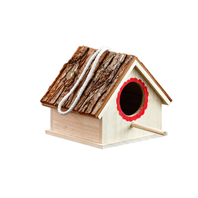 Wood Outdoor Hanging Type Of Budgerigar Breeding Bird House