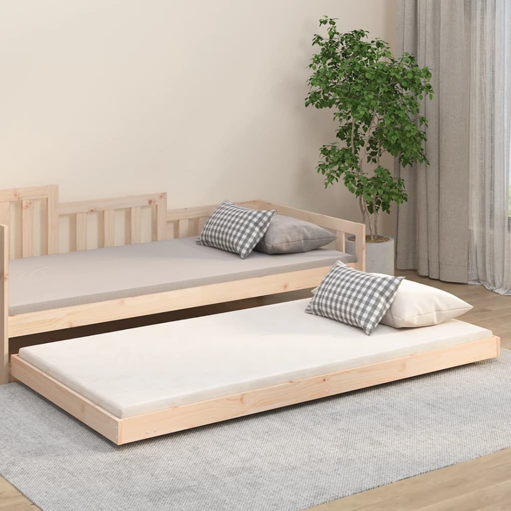 solid wood bed without mattress, pine wood