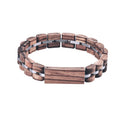 Pulsera de madera europea y americana de ébano, sándalo rojo y madera de cebra