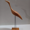 Crane walnut ornament wooden wood carving living room TV cabinet decoration