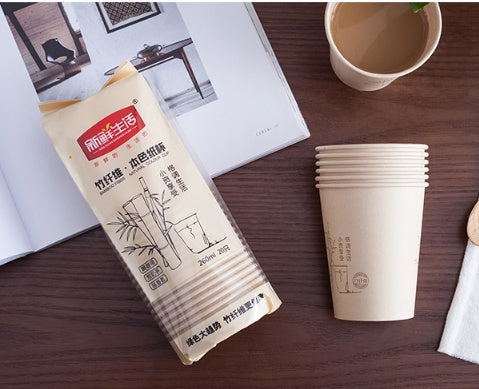 Vaso de papel natural de fibra de bambú ecológico