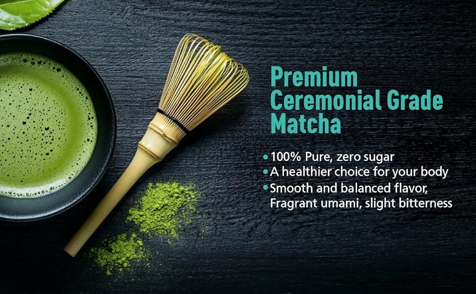 Matcha - Té Verde Matcha Orgánico de Grado Ceremonial, Primera Cosecha Premium Sin Azúcar, Matcha 100% Puro Para Lattes, Batidos y Repostería 40g 1.4oz - Se Envía Desde EE. UU. - Compañero de Té-Café