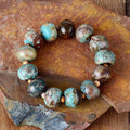 Pulsera tejida de piedra natural