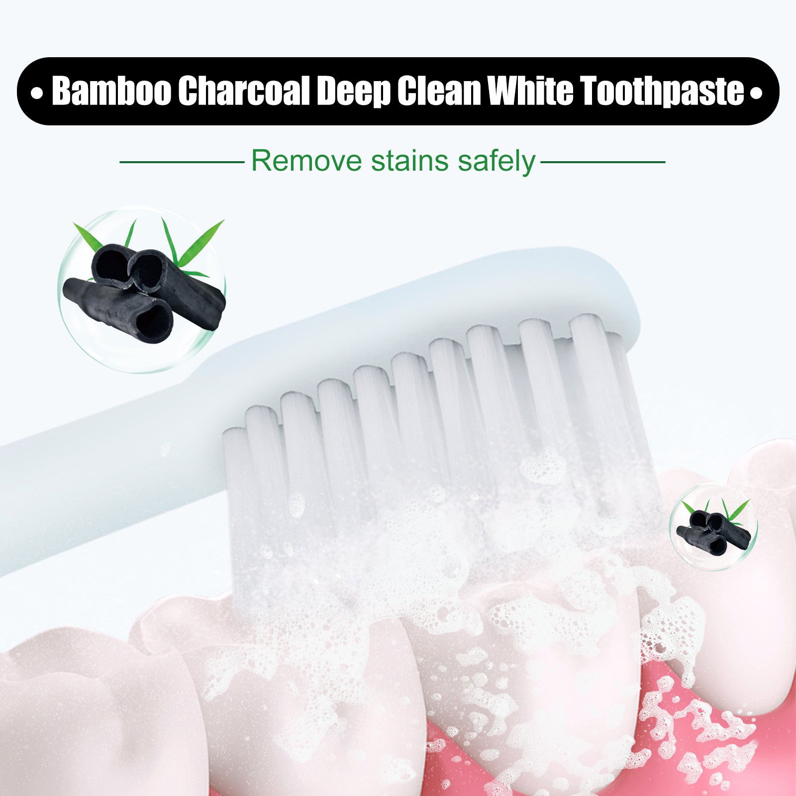 Bamboo Charcoal Deep Beauty Toothpaste Cleans Stains, Smells, Brightening White Teeth Care Toothpaste