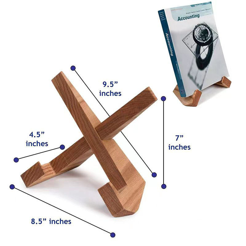 Household lazy person recipe rack, reading rack, solid wood record storage and display rack, iPad wooden lazy person stand