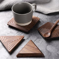 Black Walnut Solid Wood Tea Coaster Insulation Pad Coffee Coaster Water Cup Cup Holder Heat-Proof Pad Tea Art Accessories