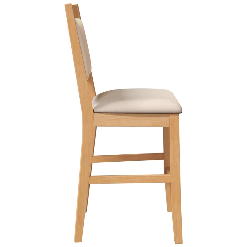 Taburetes de bar con cojines, 2 unidades, madera maciza natural