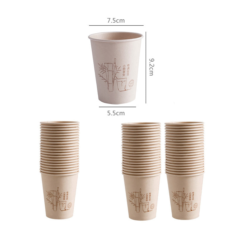Vaso de papel natural de fibra de bambú ecológico