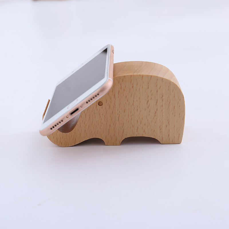 Soporte creativo para teléfono móvil trasero con moneda de madera de haya, soporte perezoso para teléfono con letras personalizadas