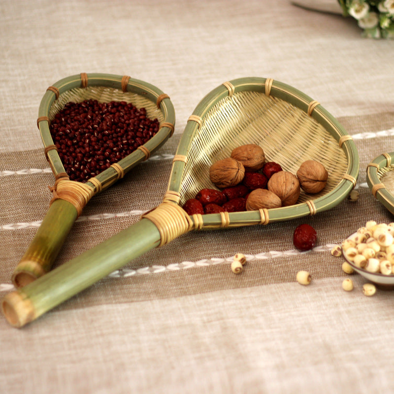 Bamboo Products Bamboo Woven Scoop Noodle Scoop Spicy Hot Pot Filter Bamboo Mesh Scoop Mesh Leak Filter Scoop Fried