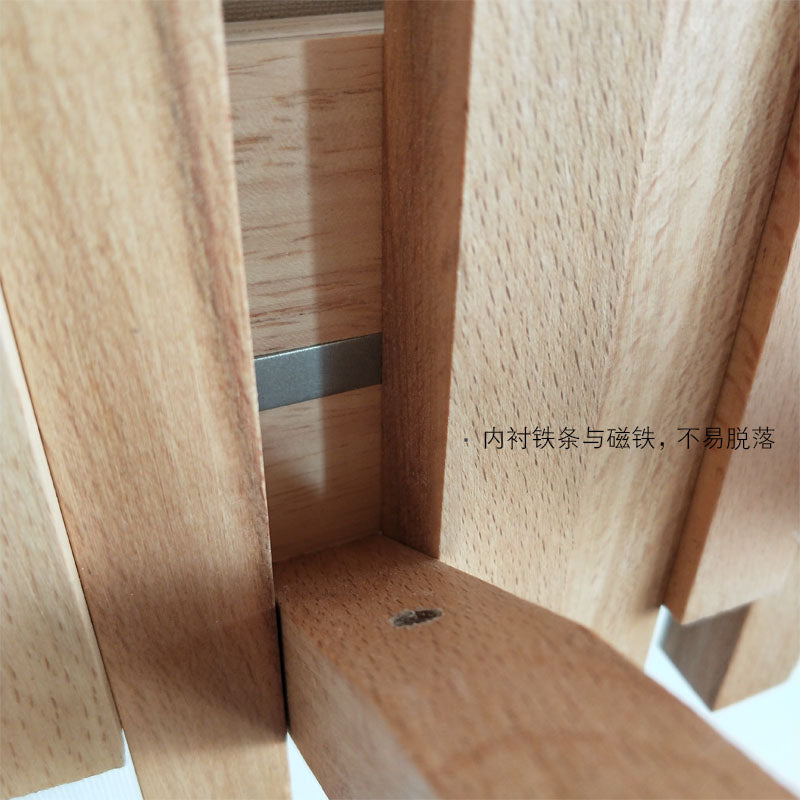 Hanging Clothes Rack Solid Wood Wall-Mounted Coat Rack Folding Hook