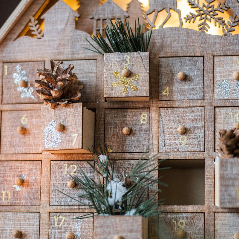 Caja de Navidad con Cajón Casa de Dulces Caja de Luz Decoración