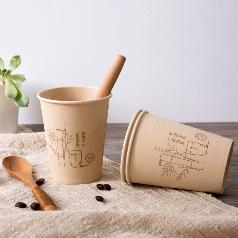 Vaso de papel natural de fibra de bambú ecológico