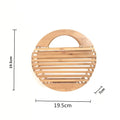 Round Bamboo Bag Women's Handbag Ins Net Red Summer Bamboo Beach Bag Hollow Bamboo Bag Bamboo Bag