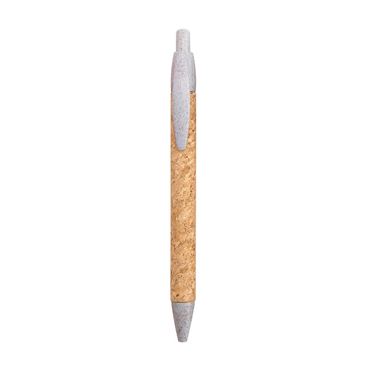 Push Degradable Eco-friendly Wheat Straw Pen Paper Tube Cork Pen