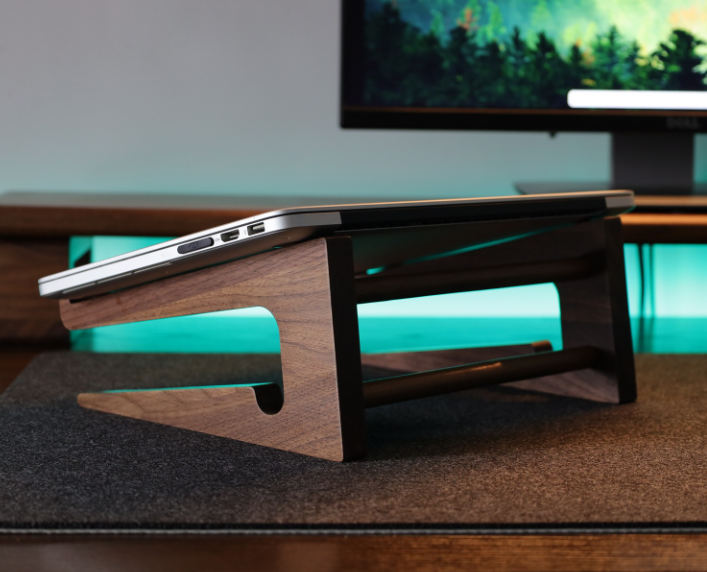 Base Mount Spider Accessory Magic Keyboard Stand Walnut Wood Bracket Storage for Apple MacBook