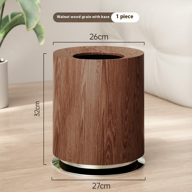 Light Wood Luxury Creative Grain Garbage Can
