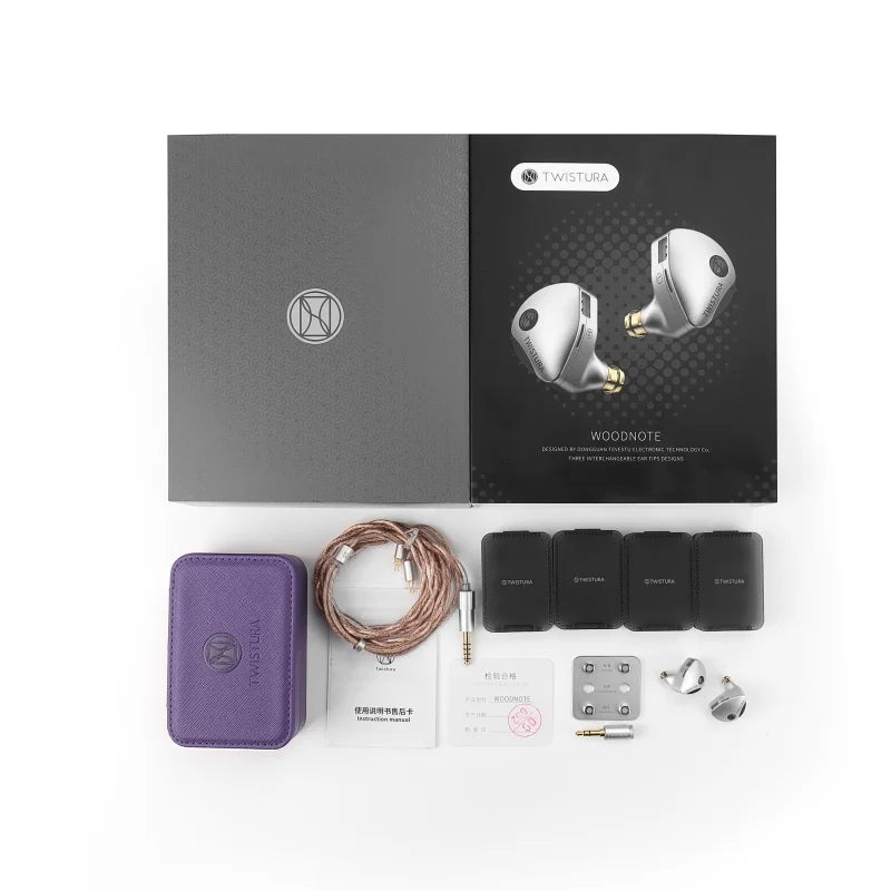 TWISTURA WoodNote Flagship Wood Diaphragm Dynamic Driver IEMs Earphones Natural Sound Ergonomic Design Replaceable Plugs