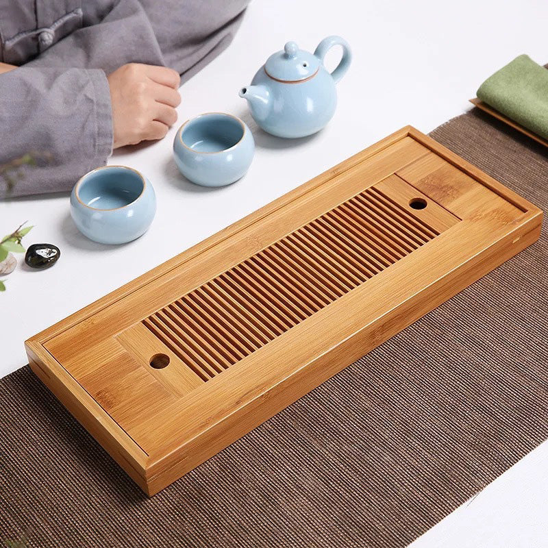 Bamboo Tea Tray Simple Tea Set Dry Brewing Table Tea Mat Bamboo Travel Tea Set
