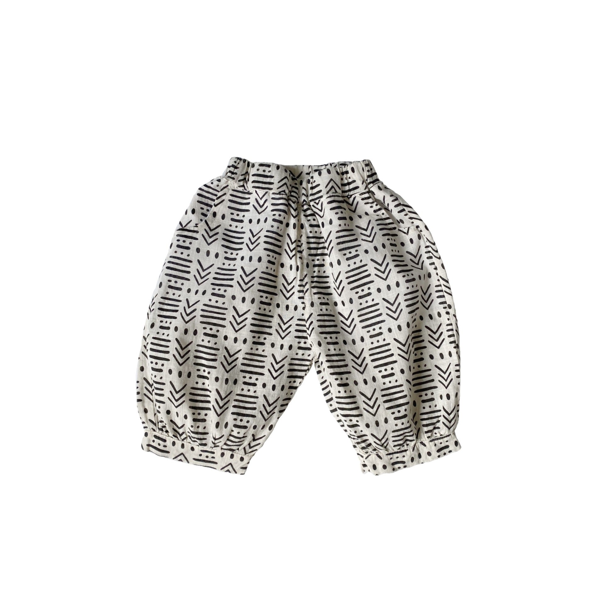 Bamboo knot cotton and linen cropped pants