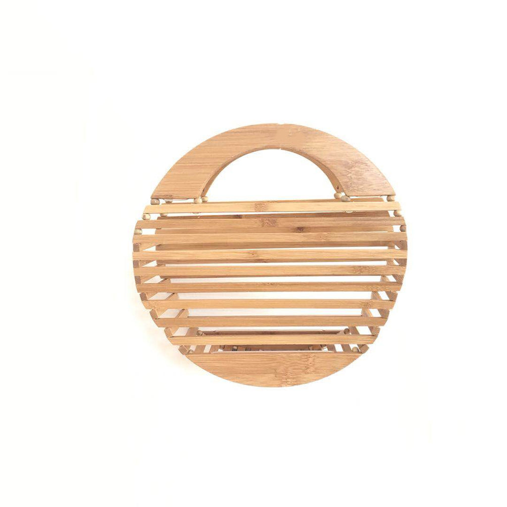 Round Bamboo Bag Women's Handbag Ins Net Red Summer Bamboo Beach Bag Hollow Bamboo Bag Bamboo Bag