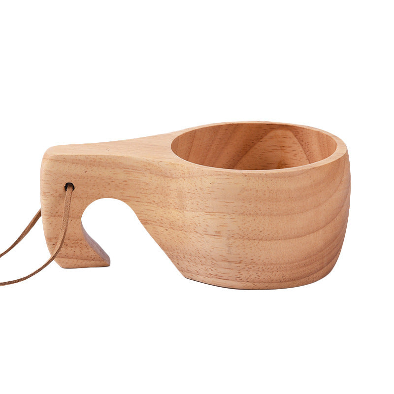 Nordic Cup Rubber Wood Coffee Cup Creative Tea Cup Wood Water Cup Handy Cup Wood Cup