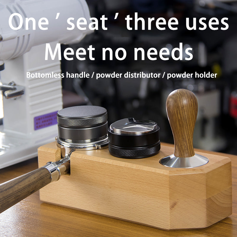 Coffee Machine Handle Bracket Italian Press Powder Pad Cloth Powder Base Solid Wood Coffee Powder Base Appliance