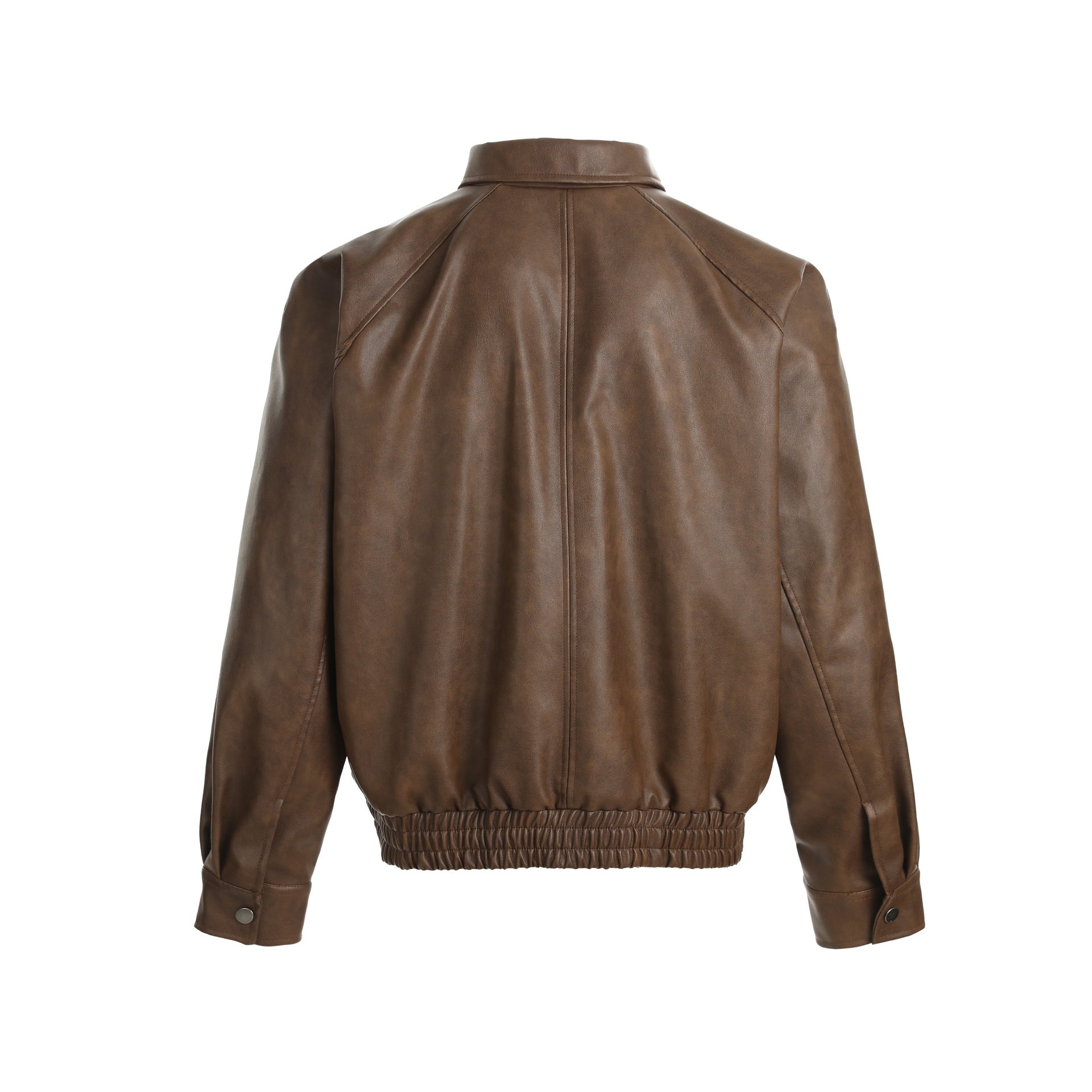 Retro motorcycle style PU leather jacket