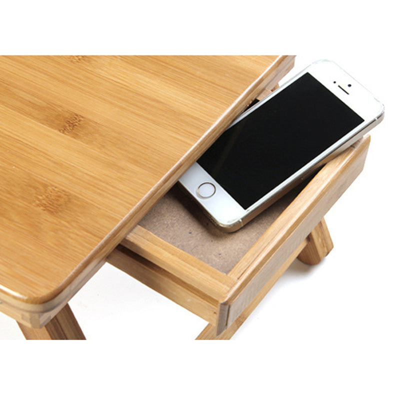 Ergonomics Adjustable Laptop Desk with USB Cooling Fan for Lap Table Bamboo Foldable Breakfast Serving Bed Tray Cozy Yellow