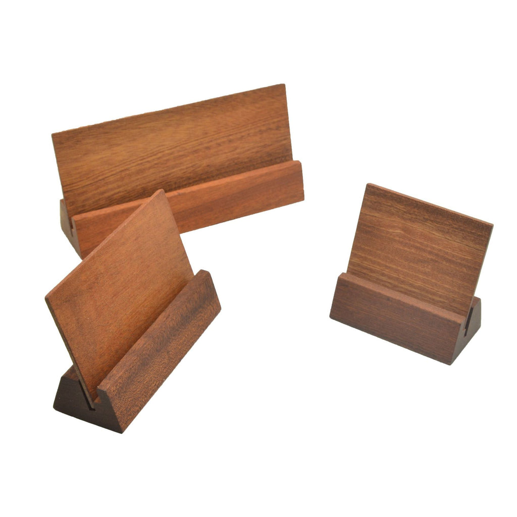 Solid Wood Calendar Stand with Sandalwood Base, Wooden Notepad Holder, Business Card Holder, Card Holder in Beech and Walnut Wood