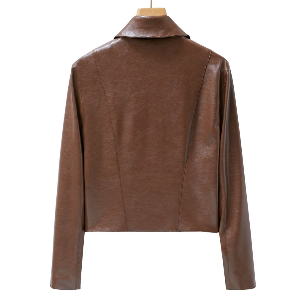 Imitation leather jacket