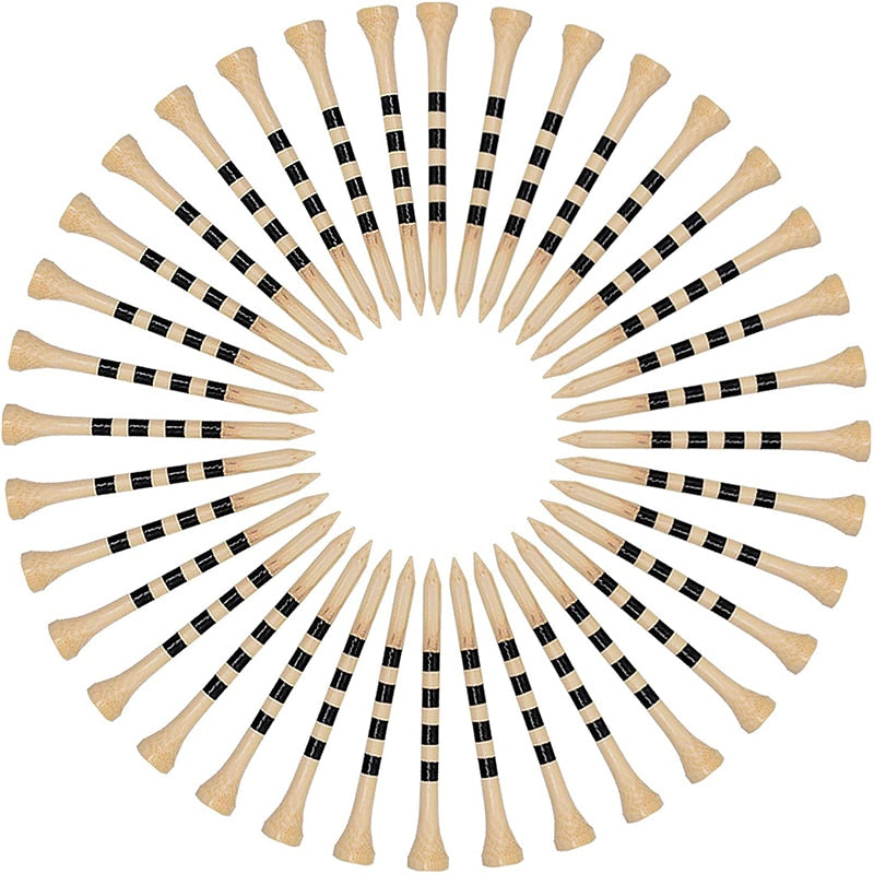 Professional Golf Tees Durable Bamboo Tees Natural Color 70mm 83mm 100pcs/pack