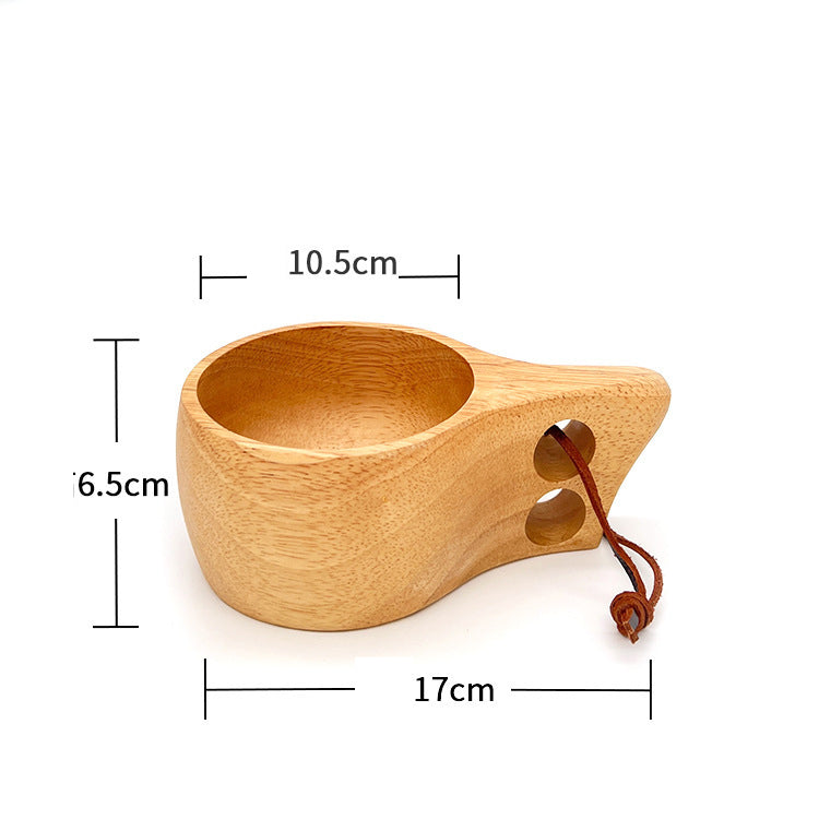 Nordic Cup Rubber Wood Coffee Cup Creative Tea Cup Wood Water Cup Handy Cup Wood Cup