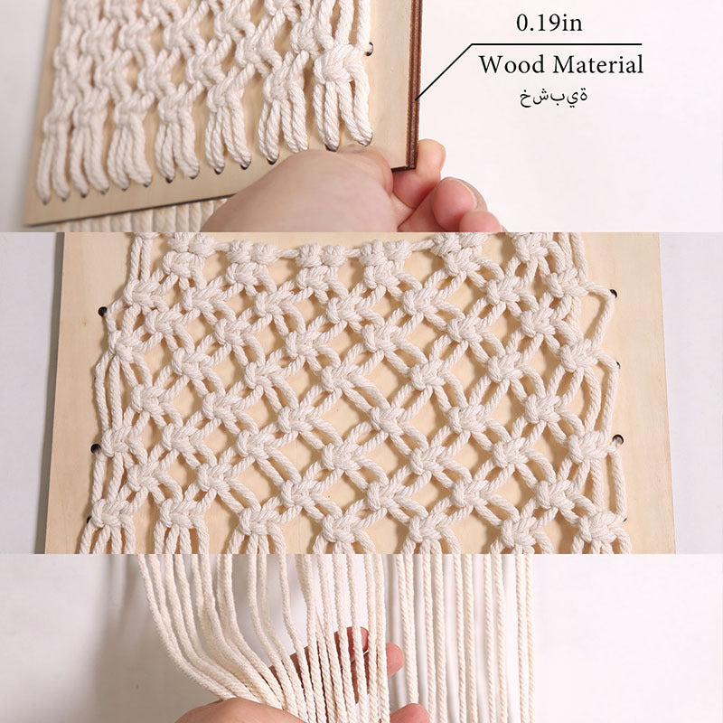 Home Decoration Wood Mesh Pocket Cotton Thread Weaving Small Fresh Living Room Study Wall Hanging Wall Decoration