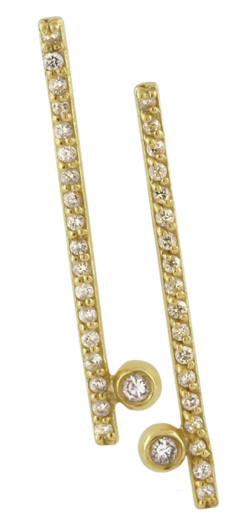 Dot & Line- 18K gold & all diamonds earrings-5