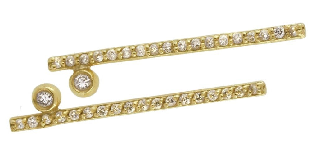 Dot & Line- 18K gold & all diamonds earrings-0