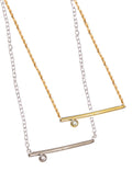 Dot & Line- 18K gold & all diamonds earrings-10