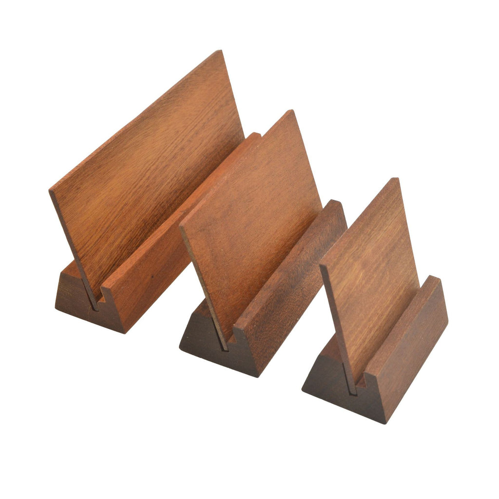 Solid Wood Calendar Stand with Sandalwood Base, Wooden Notepad Holder, Business Card Holder, Card Holder in Beech and Walnut Wood