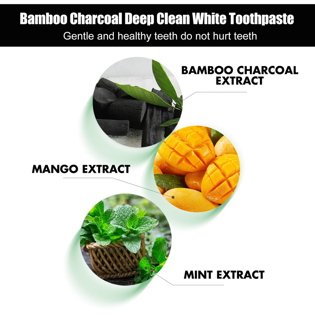 Bamboo Charcoal Deep Beauty Toothpaste Cleans Stains, Smells, Brightening White Teeth Care Toothpaste