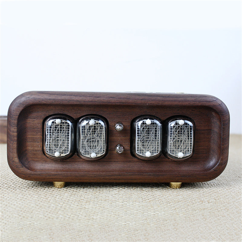 Black Walnut Solid Wood Glow Digital Electronic Tube Clock